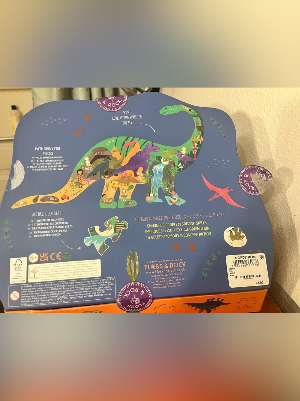 Nordstrom Blue Dinosaur Puzzle